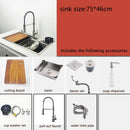 kitchen Sink 304 Stainless Steel sinks Above Counter Washing Basin with chopping board  cup washer multifunctional kitchen sink
