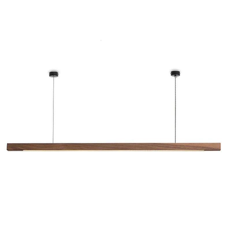 Wooden Pendant Lights Hanging Lamp Modern Table LED Long Linear Light Kitchen Island Lighting for Dining Living Room Office