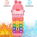Children's Creative Cartoon Thermos Cup – Portable, Anti-Fall, with Straw – Cute and Educational Design - 430ml 14.5oz