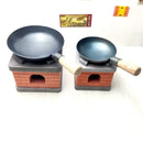 1/6 Doll House Mini Real Cooking King-size Cooktop/ Handle Pan/lid Model Decorative Accessories for Doll House Kitchen Furniture