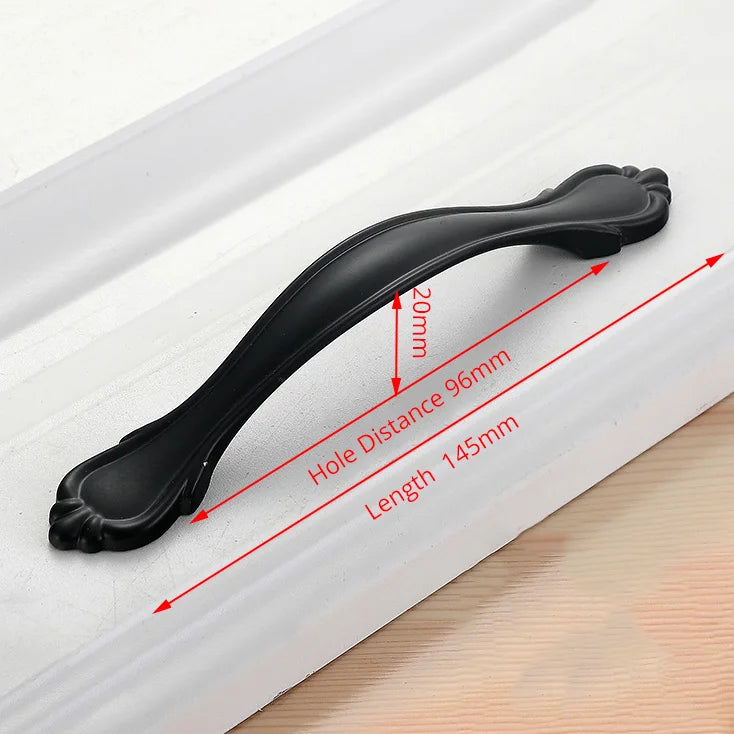 Aluminum Alloy Black Cabinet Handles American Style Solid Kitchen Cupboard Pulls Drawer Knobs Furniture Handle Hardware