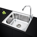 Silvery 304 Stainless Steel Kitchen Sink Multiple Size Undermount Basin Sink Single Tank Wash Vegetables Thickened Basin Set