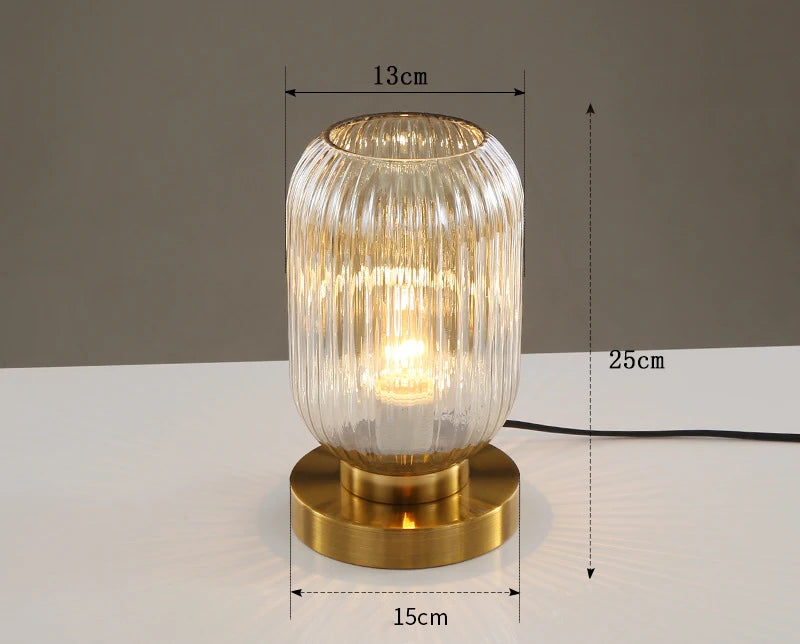 Nordic pumpkin Glass table lamps Study Bedroom Bedside decor desk lamp Modern living room White Blue Amber Smoky gray glass Lumi