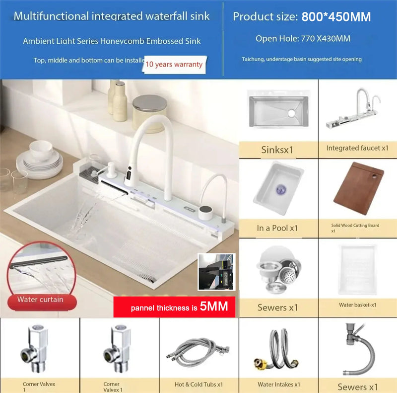 Newest 5MM thickness Home European Standard Built-In Black Nano Undermount Stainless Steel kitchen sink