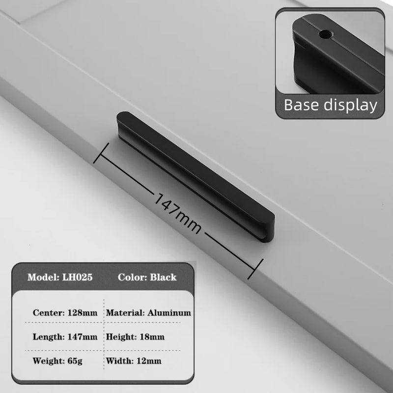 500mm 800mm 1000mm Closet Kitchen Cabinet Pull Long Handles for Wardrobe and Cupboard Drawer Knobs Furniture Handles Pulls