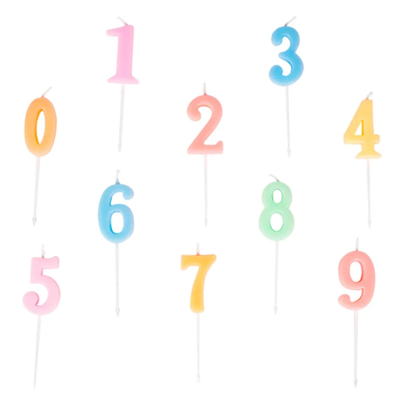 10 Pcs Candles for Cake Delicate Number Decorating Topper Decors Numeral Cakes Birthday Favors Crystal