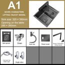 Hidden Kitchen Sink Bar Sink Kit Folding Faucet Drain Pipe,Drop-in Undermount Sink,Small Stainless Steel Sink for Workstation RV