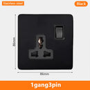 Eu Black Retro Toggle Wall Light Switch belt. Antique Switch socket with USB charging. 220V1gang2way Speed control switch