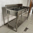 Stainless Steel Kitchen Sinks Washing Sink with Bracket Multifunctional Sinks for Restaurant Commercial Floor Dishwashing Sinks