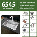 304 Stainless Steel Multifunctional Kitchen Sink Large Capacity Single Bowl Vegetable Workstation Wash/Cut/Drain in One Full Set