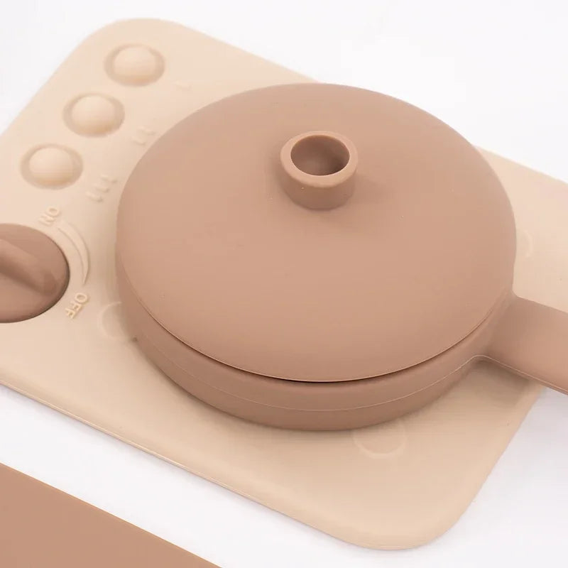 Food Grade Silicone Kitchen Toys Set for Kids Kitchen Accessories Pretend Play Cooking Toy BPA Free Children Educational Toys