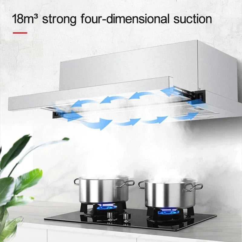 600mm Mini Range Hood Household Kitchen Exhaust Hood Range Hood Pull-Out Range Hood Stainless Steel Kitchen Apartment Range Hood