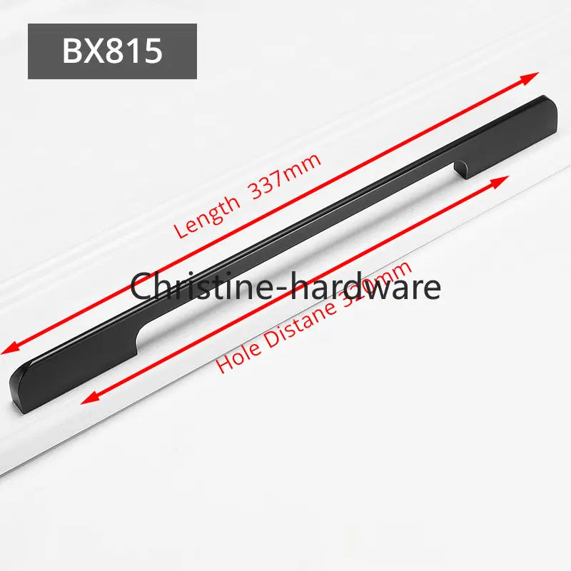 Fashion Black Hidden Cabinet Handles Aluminum Alloy Kitchen Handles Cupboard Pulls Drawer Knobs Furniture Room Door Hardware