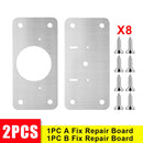 10/2Pcs Cabinet Hinge Repair Plate Kit Stainless Steel Door Hinge Mounting Plate With Holes For Home Kitchen Cupboard Furniture