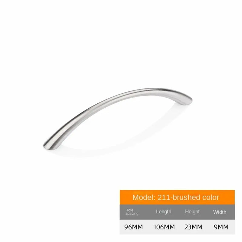 Curved Handles Wardrobe Cabinet Pull Handles Drawer Knobs Zinc Alloy Cupboard Door Handle Furniture Fitting Home Hardware