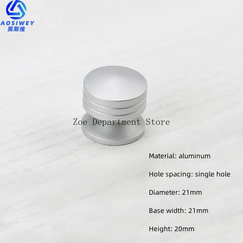 Space Aluminum Single Hole Handle Modern Wardrobe Drawer Round Knob Silver/black/gold Kitchen Cabinet Furniture Small Handle