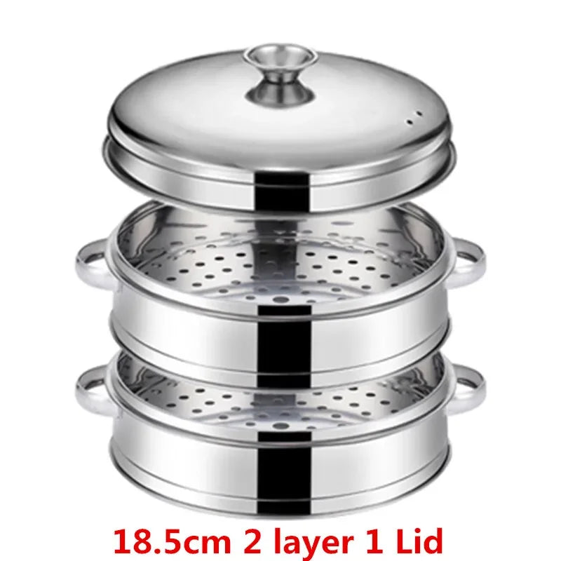 Stainless Steel Pot Drain Basket Kitchen Cooking Bamboo Steamer Cooker  Rice  Food Steaming Grid with Double Ear