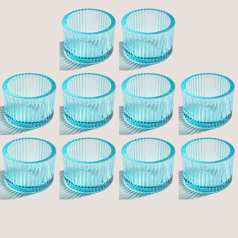 Pack of 10 Glass Small Tea Light Candle Holder for Table Decor,Home Decor,Church Housewarming Gifts Candle Holder Purple