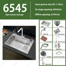 304 Stainless Steel Multifunctional Kitchen Sink Large Capacity Single Bowl Vegetable Workstation Wash/Cut/Drain in One Full Set