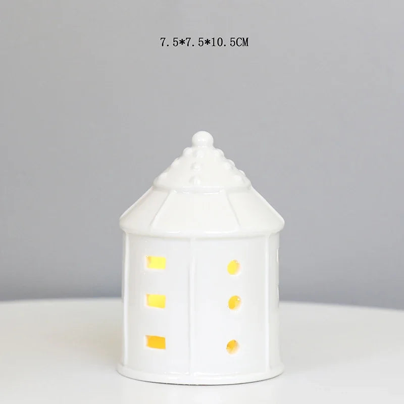 Modern Lantern House Candle Lanterns Vintage Lantern Decor for Halloween, Christmas, Home Decor, Tabletop, Fireplace Shelf Decor