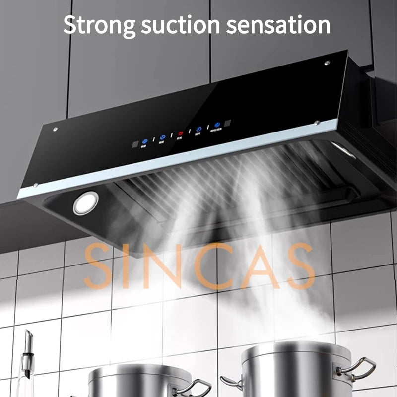 Strong Suction Force Kitchen Suction Hoods Home Kitchen 150-200W Top Suction Exhaust Cooker Major Appliance Home Tempered Glass