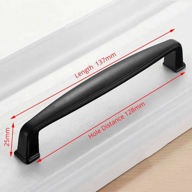Aluminum Alloy Black Cabinet Handles American Style Solid Kitchen Cupboard Pulls Drawer Knobs Furniture Handle Hardware