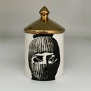 Gold Handmade Ceramic Empty Candle Holder Incense Candles Jar Lady Face Red Lip Cup Living Room Ornaments Home Decoration Box Cr