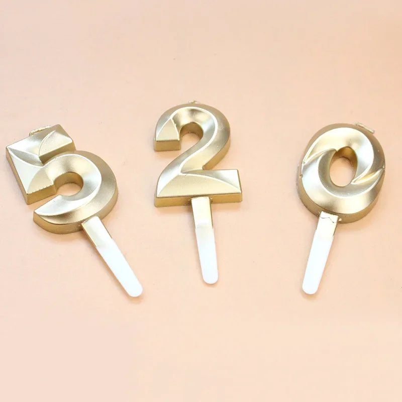1Pc New 0-9 Number Birthday Candles Extended Big 3D Design Cake Candle Topper Decoration For Birthday Anniversary Celebration