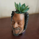 Rapper Snoop Doggs Flower Pot Human Face Vase Man Human Smile Face Planter Pot Pen Pencil Holder Desktop Home Garden Decor