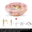 Luxury Hand-painted Bathroom Sinks Special-shaped Above Counter Basin Ceramic Wash Basin Designer Home Kitchen Art Single Basin