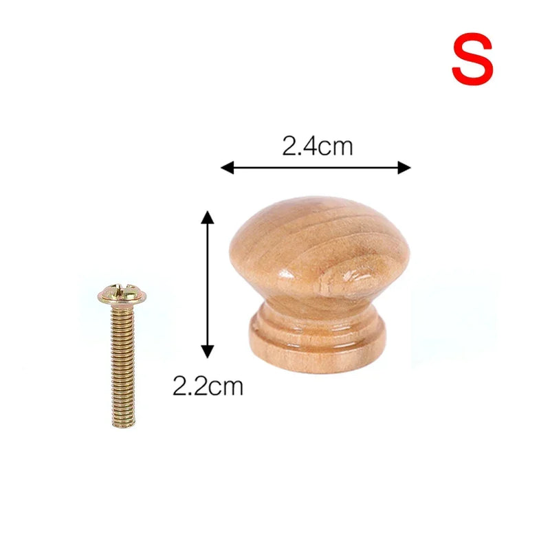16/1pcs Natural Wooden Cabinet Handle Circular Wooden Drawer Wardrobe Knobs Kitchen Handle Door Pull Furniture Hardware 3 Sizes