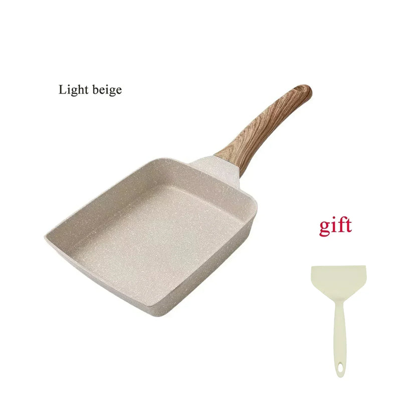 Egg Roll Pan，Tamako cooking pot，Japanese square Omelette with Detachable Anti Scalding Handle for All Stove smokeless pot