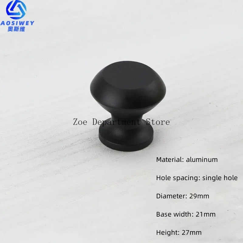 Space Aluminum Single Hole Handle Modern Wardrobe Drawer Round Knob Silver/black/gold Kitchen Cabinet Furniture Small Handle