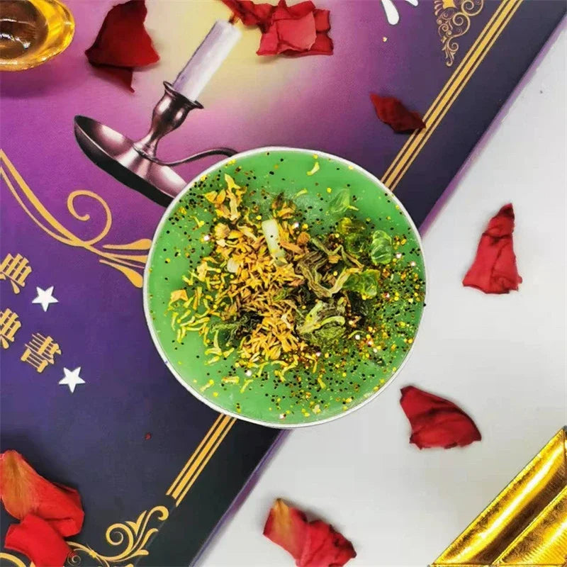 Guest Gift Candle Manifestation Herbal Intention Candle Unscented Spell Dried Flowers Candles with Crystal Tea Lights