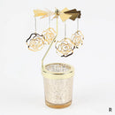 Rotating Candle Stick Holder Gold Candlestick Home Decoration Romantic Valentine's Gift Party Room Decor Carousel Candle Stand