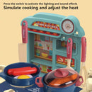 27PCS Kids Mini Kitchen Playset Toys With Light Sound Running Water Role Playing Game Pretend Cooking Simulated Cookware Playset