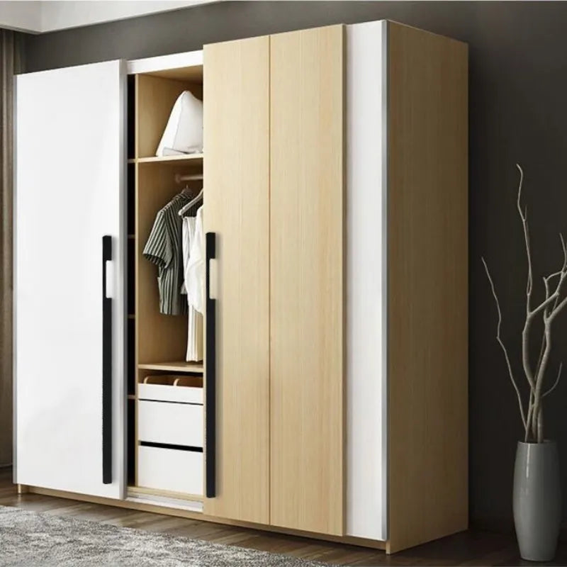 Long Simple Kitchen Cabinet Door Handles Aluminum Alloy Drawer Handle Pulls Wardrobe Cupboard Door Pull Furniture Hardwar Pulls