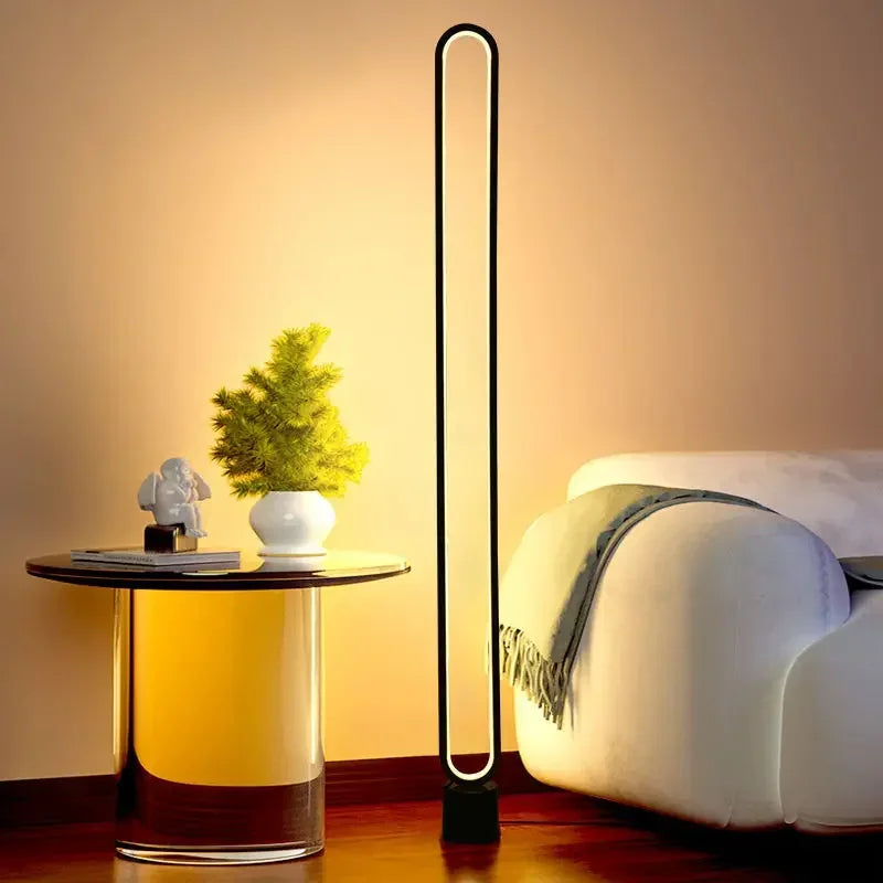 RGB Minimalist Floor Lamp, Living Room, Bedroom, Study, Bedside Lamp, Eye Protection LED Remote Control Dimming Ambient Light