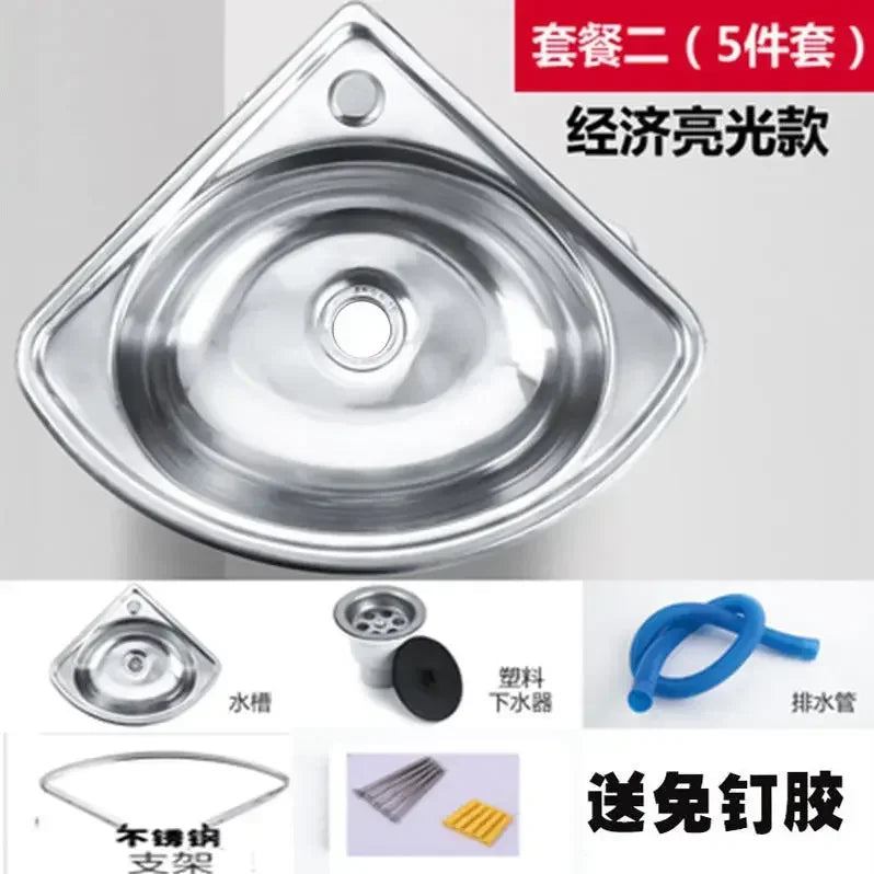 Ultra Small Angle Triangle Single Basin Stainless Steel Bathroom Sink for Motor Home Car or Kitchen