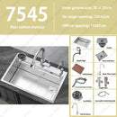304 Stainless Steel Multifunctional Kitchen Sink Large Capacity Single Bowl Vegetable Workstation Wash/Cut/Drain in One Full Set