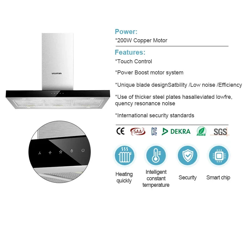 Hot selling various specifications T-shape smart range hoods island cooker hood commercial range hood island