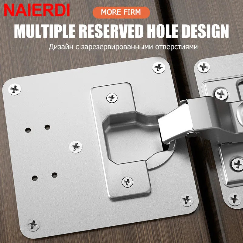 NAIERDI Stainless Steel Hinge Repair Plate Furniture Cabinet Door Panel Connection Plastic Repair Plate Hardware Accessories
