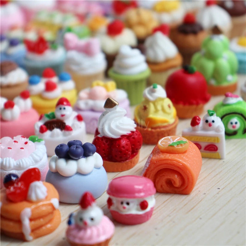 1/6 Scale Assorted Miniature Dollhouse Cake Mini Food for Doll Pretend Play Kitchen Toy Accessories