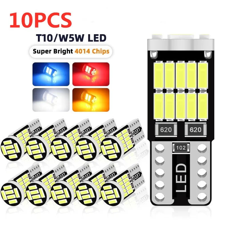 2/6/10/20/30/40/50pcs T10 W5W 194 501 Led Canbus No Error Car Interior Light T10 26 SMD 4014 Chip Pure White Instrument Lights B