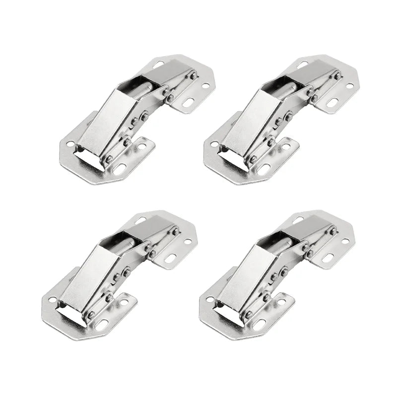 90 Degree Steel Cabinet Hinges No-Drilling Hole Door Close Hinges HoleHydraulic Buffer Hinge Furniture Hardware Accessories