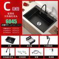 Stainless Steel Kitchen Sinks Black Nano Large Single Tank Countertop Basin Home Kitchen Vegetable Sink 304 Thickened Wash Basin