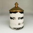 Gold Handmade Ceramic Empty Candle Holder Incense Candles Jar Lady Face Red Lip Cup Living Room Ornaments Home Decoration Box Cr