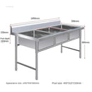 Stainless Steel Kitchen Sinks Washing Sink with Bracket Multifunctional Sinks for Restaurant Commercial Floor Dishwashing Sinks