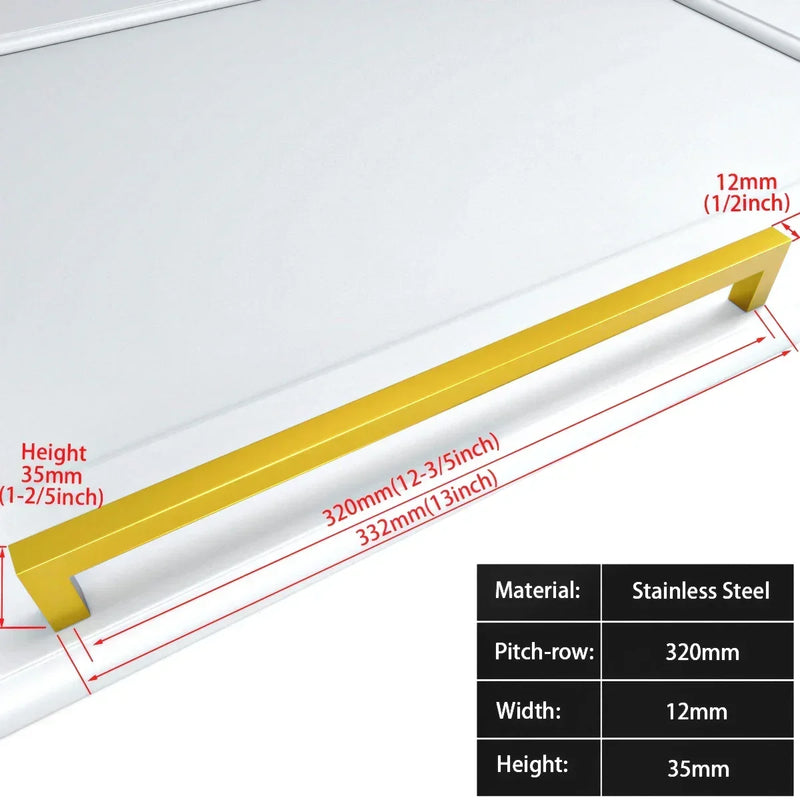 Square Furniture Hardware Black Cabinet Handle Stainless Steel Kitchen Door Knobs Cupboard Wardrobe Drawer Pulls