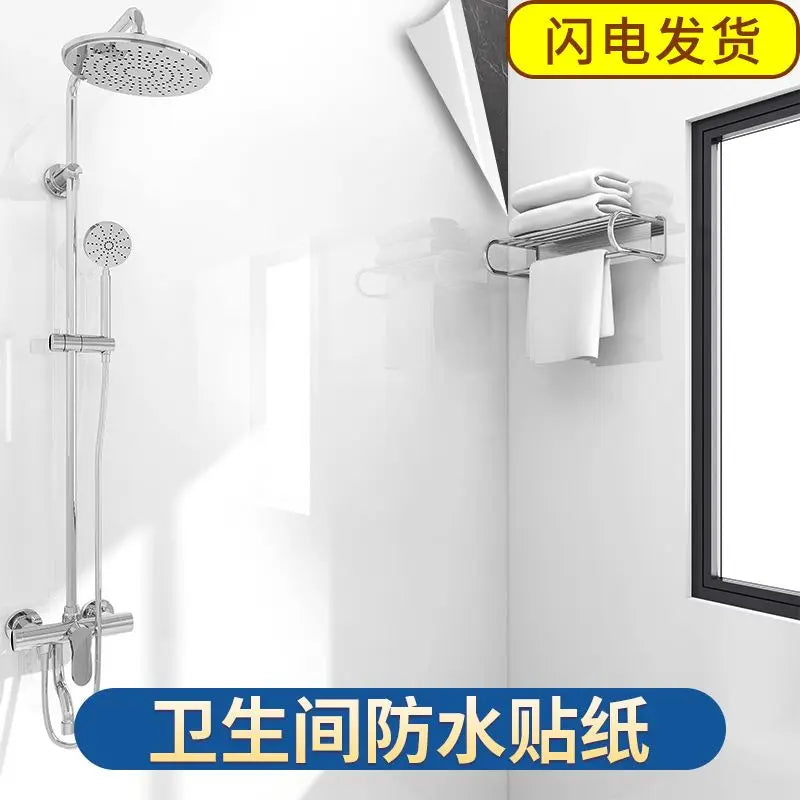 Toilet Bathroom Waterproof Stickers Self-adhesive Wallpaper Toilet Wall Covering Renovation Moisture-proof Ceramic Wall Stickers